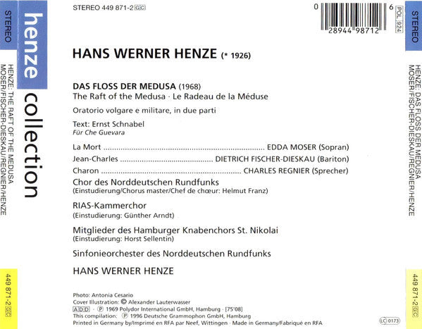 Henze* - Moser* • Fischer-Dieskau* • Regnier* : Das Floß Der Medusa = The Raft Of The Medusa (CD, Album, RE)
