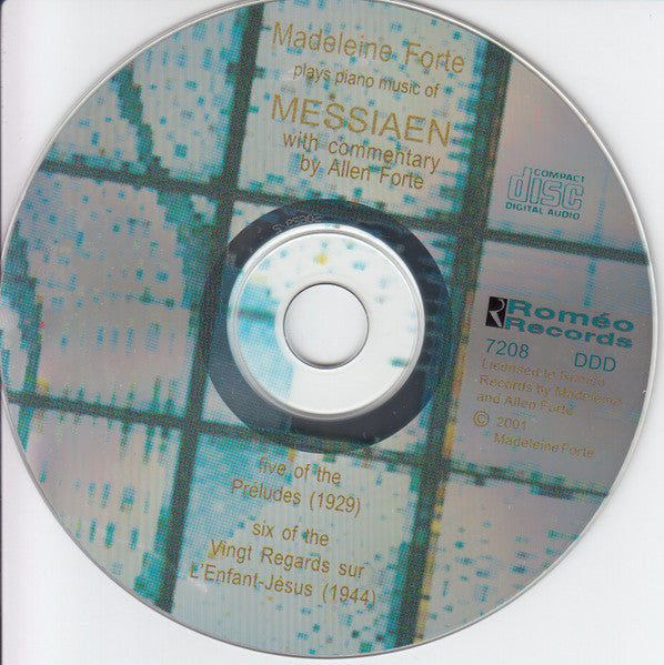 Messiaen*, Madeleine Forte, Allen Forte : Madeleine Forte Plays Piano Music Of Olivier Messiaen With Commentary By Allen Forte (CD, Album)