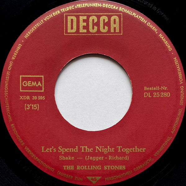 The Rolling Stones : Let's Spend The Night Together / Ruby Tuesday (7", Single)