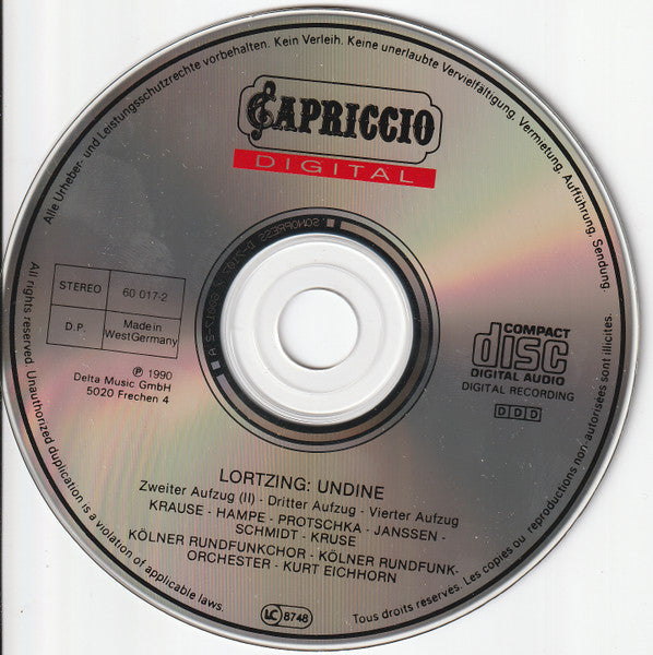 Albert Lortzing, Kölner Rundfunkchor, Kölner Rundfunkorchester*, Kurt Eichhorn : Undine (2xCD)
