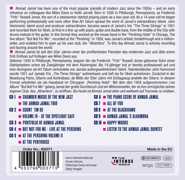 Ahmad Jamal : Milestones Of A Legend (10xCD, Album, RE, RM + Box, Comp)