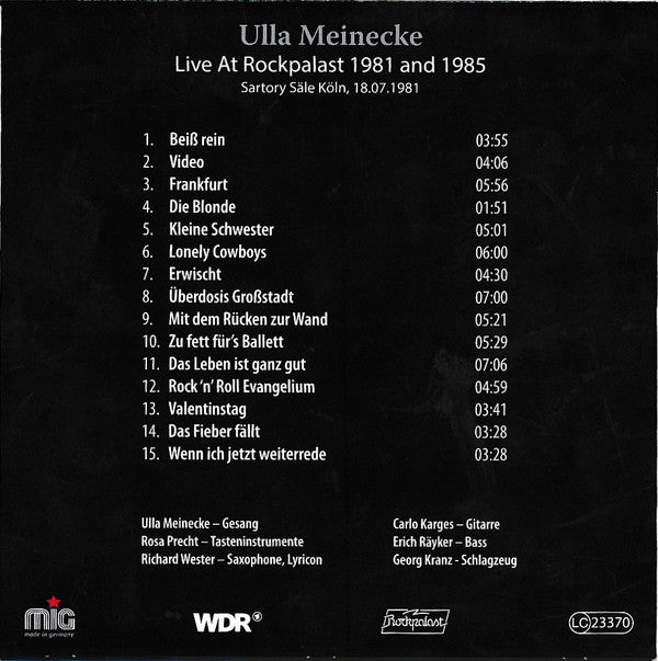 Ulla Meinecke : Live At Rockpalast 1981 & 1985 (3xCD + 2xDVD-V + Box)
