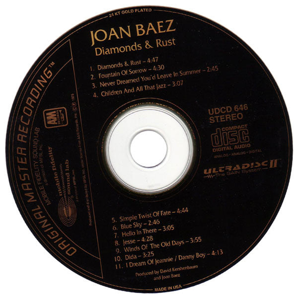Joan Baez : Diamonds & Rust (CD, Album, RE, RM, 24 )