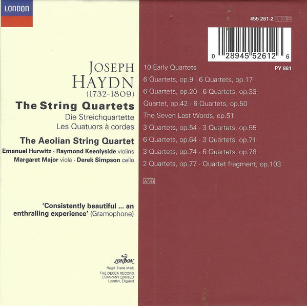 Joseph Haydn - Aeolian String Quartet : The String Quartets (Box, Comp + 22xCD, RE, RM)