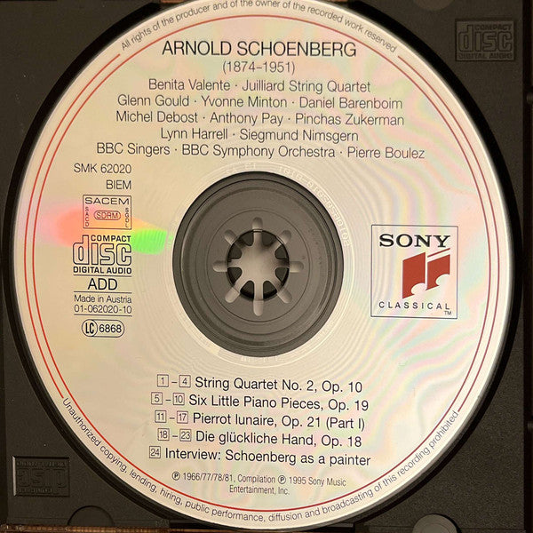 Arnold Schoenberg : The Expressionist Years 1908-1920 (CD, Comp, RE)