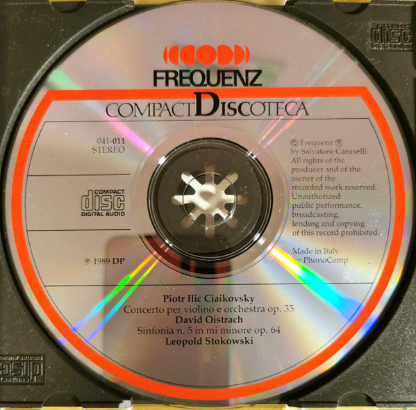 Pyotr Ilyich Tchaikovsky - David Oistrach - Leopold Stokowski : Concerto In Re Maggiore Per Violino E Orchestra Op.35 / Sinfonia N.5 In Mi Minore Op.64 (CD, Comp)