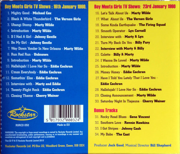 Various : Boy Meets Girls TV Shows Vol. 1 (CD, Comp, Mono)