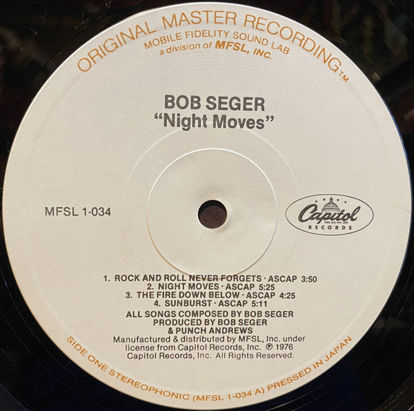 Bob Seger And The Silver Bullet Band : Night Moves (LP, Album, Ltd, RE, RM)