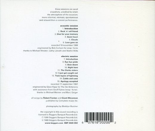 The Go-Betweens : Live On Snap With Deirdre O'Donoghue @ KCRW-FM, National Public Radio, Santa Monica, CA. (CD, Album)