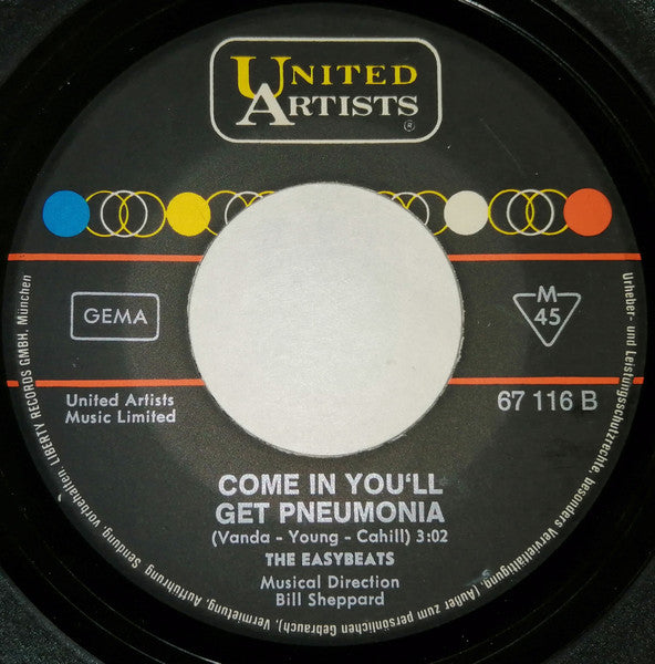 The Easybeats : Hello, How Are You / Come In You'll Get Pneumonia (7", Single)
