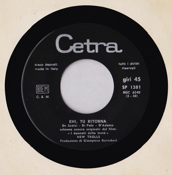New Trolls : Cristalli Fragili / Ehi, Tu Ritorna (7")