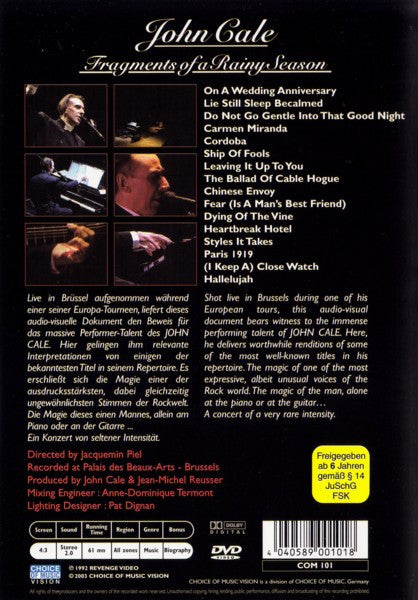 John Cale : Fragments Of A Rainy Season (DVD-V)