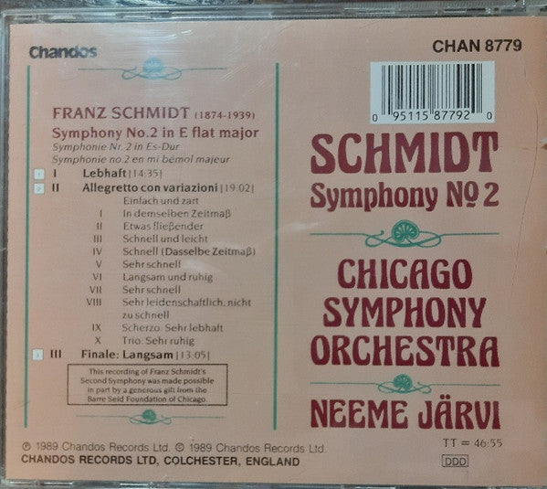 Franz Schmidt, Chicago Symphony Orchestra, Neeme Järvi : Symphony № 2 (CD, Album)