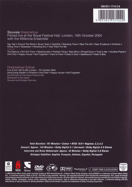 Siouxsie Sioux : Dreamshow - Live At The Royal Festival Hall With The Millennia Ensemble (DVD-V, NTSC)