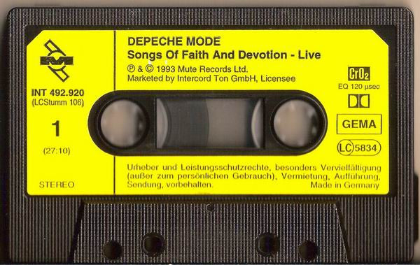 Depeche Mode : Songs Of Faith And Devotion Live (Cass, Album)
