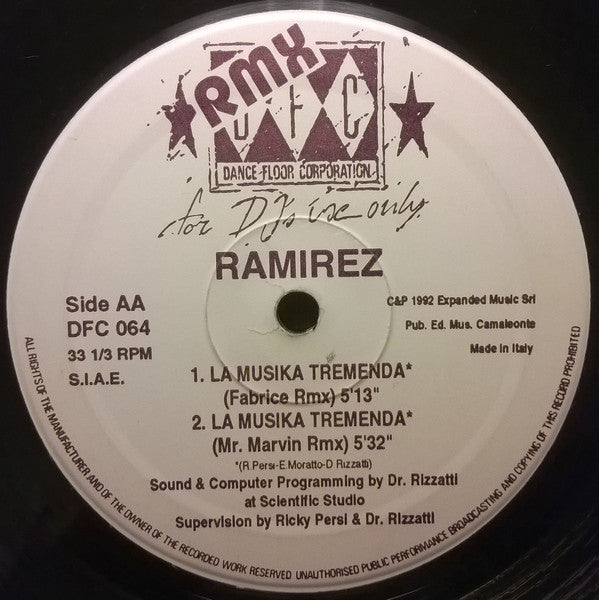 Ramirez : La Musika Tremenda (Remixes) (12", Bla)