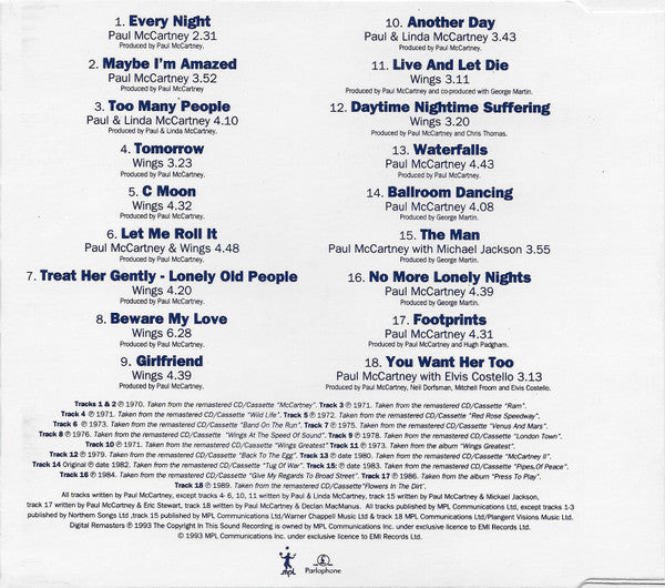 Paul McCartney : The Paul McCartney Collection (CD, Comp, Promo, RM, Smplr)