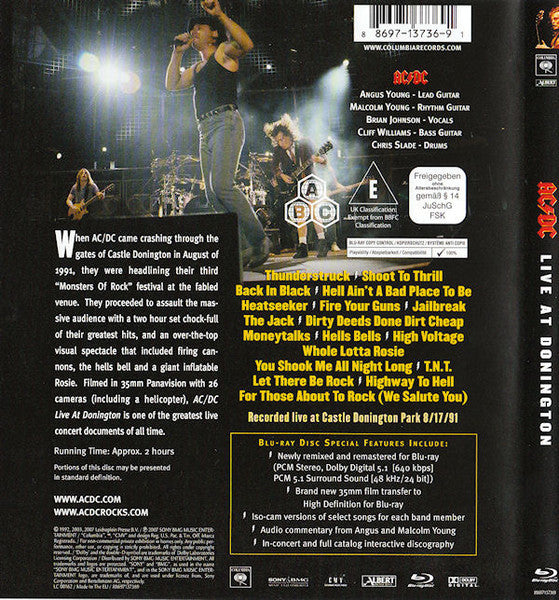 AC/DC : Live At Donington (Blu-ray, RM, Multichannel)