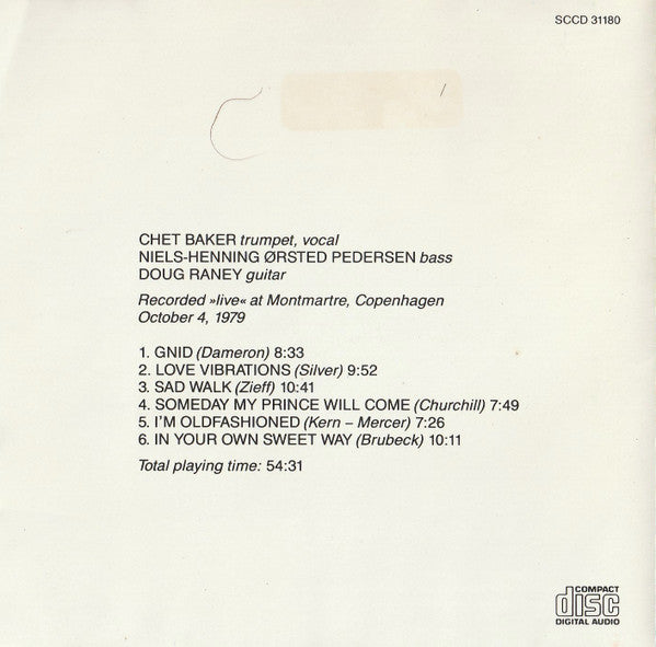 Chet Baker Trio : Someday My Prince Will Come (CD, Album, RE, Nim)