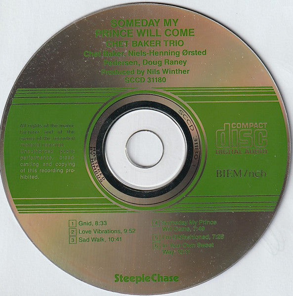 Chet Baker Trio : Someday My Prince Will Come (CD, Album, RE, Nim)