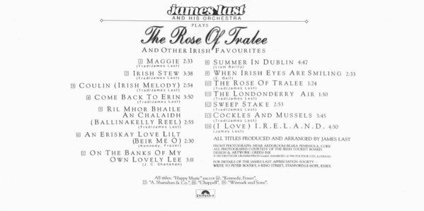James Last And His Orchestra* : The Rose Of Tralee And Other Irish Favourites (CD, Album, RE, RP)