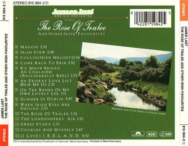 James Last And His Orchestra* : The Rose Of Tralee And Other Irish Favourites (CD, Album, RE, RP)