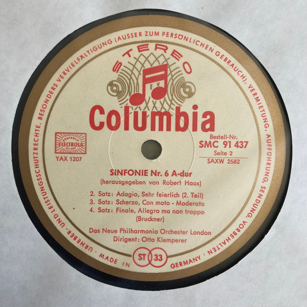 Anton Bruckner, New Philharmonia Orchestra, Otto Klemperer : Sinfonie Nr.6 A-Dur (LP)