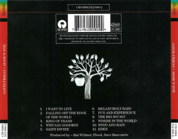 Gavin Friday : Adam 'n' Eve (CD, Album, RE)