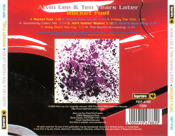 Alvin Lee & Ten Years Later : Rocket Fuel (CD, Album, RE)