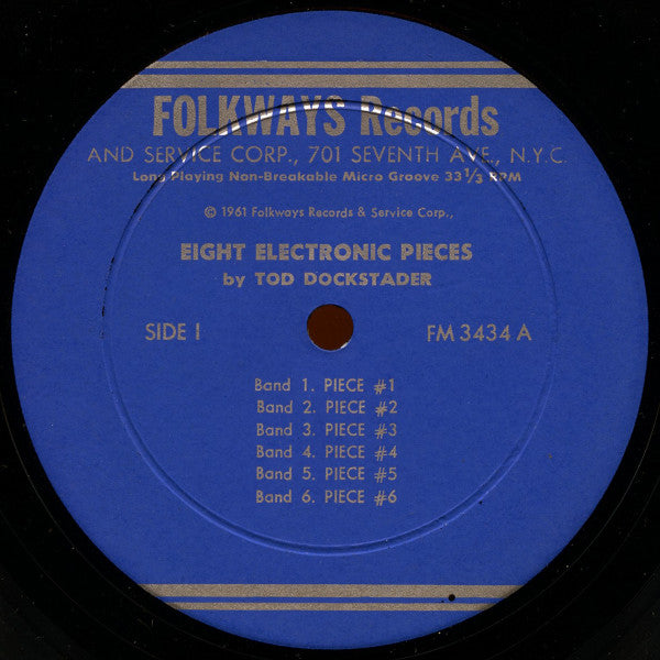 Tod Dockstader : Eight Electronic Pieces (LP, Album, RE)