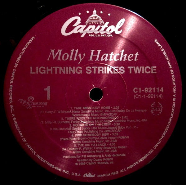Molly Hatchet : Lightning Strikes Twice (LP, Album)
