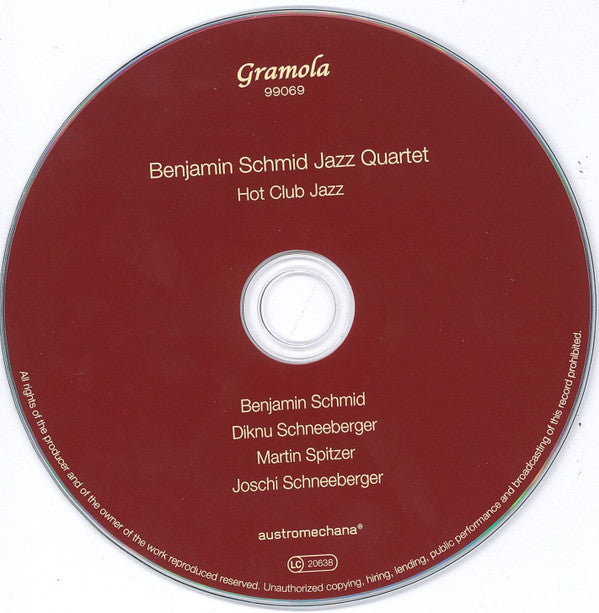 Benjamin Schmid Jazz Quartet : Hot Club Jazz (CD, Album, RE)