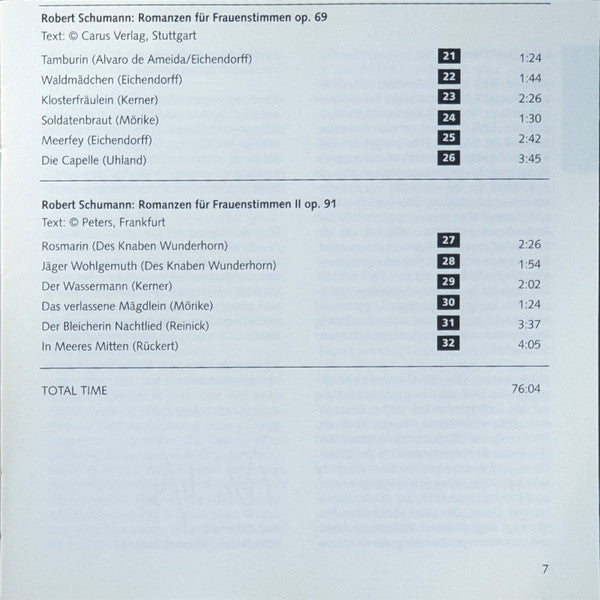 Robert Schumann - SWR Vokalensemble Stuttgart, Rupert Huber (2) : Romanzen Und Balladen Für Chor (CD)