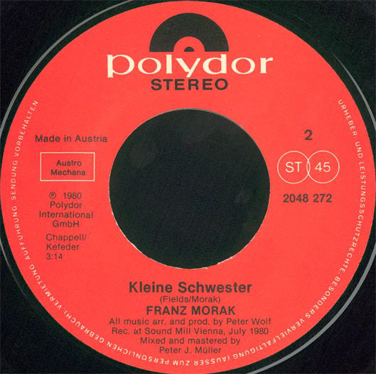 Franz Morak : Schizo (7", Single)