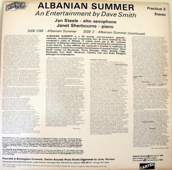 Jan Steele / Janet Sherbourne - Dave Smith (3) : Albanian Summer - An Entertainment (LP, Album)