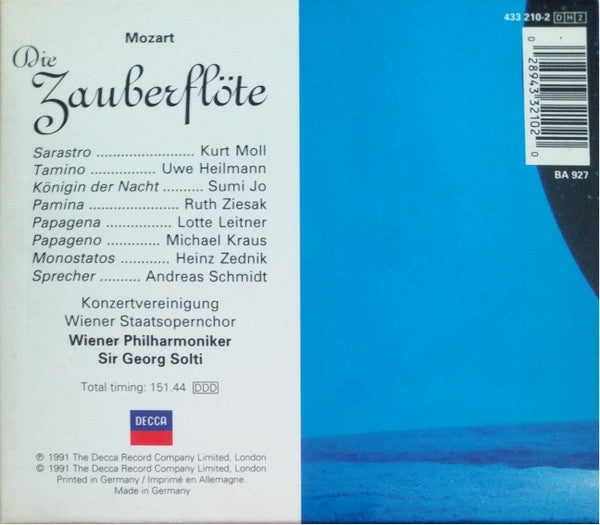 Mozart*, Uwe Heilmann, Ruth Ziesak, Michael Kraus, Sumi Jo, Kurt Moll, Wiener Philharmoniker, Sir Georg Solti* : Die Zauberflöte (2xCD, RE + Box, Sli)