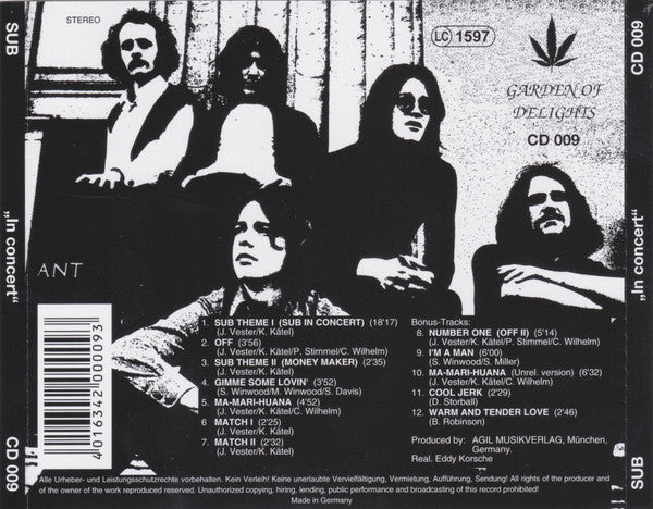 The Sub : In Concert (CD, Album, RE, RP)
