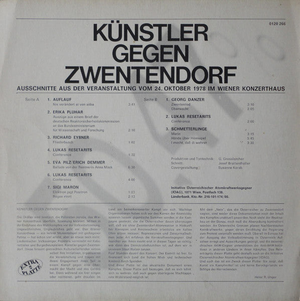 Various : Künstler Gegen Zwentendorf (LP, Album)