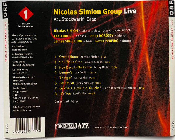 Nicolas Simion Group : Live At "Stockwerk" Graz (CD, Album)