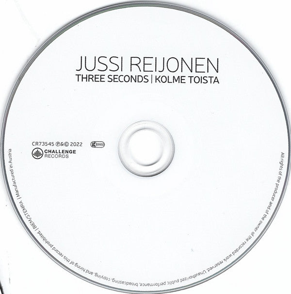 Jussi Reijonen : Three Seconds / Kolme Toista (CD, Album)