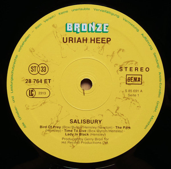Uriah Heep : Salisbury (LP, Album, RE, Gat)
