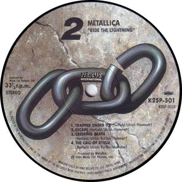 Metallica : Ride The Lightning (LP, Album)