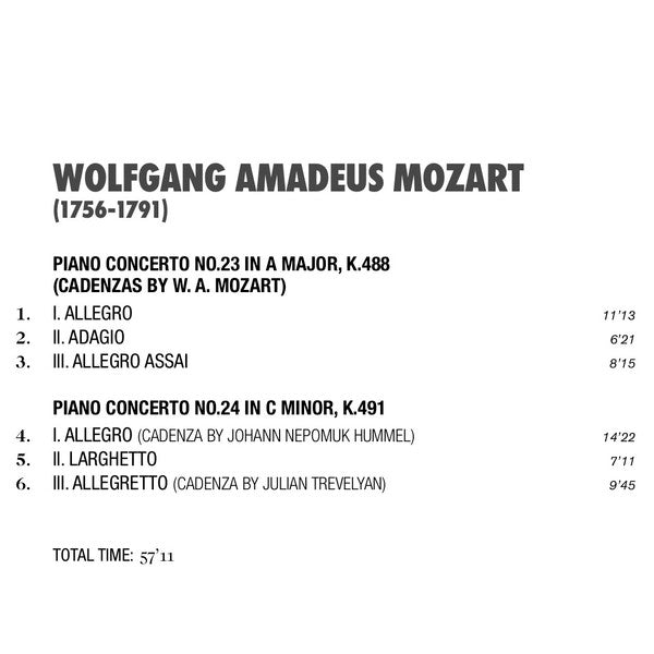 Mozart*, Julian Trevelyan, ORF Radio-Symphonieorchester Wien, Christian Zacharias : Piano Concertos Nos. 23 KV 488 & 24 KV 491 (CD, Album)