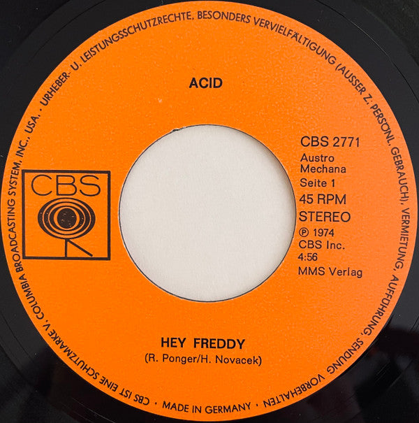 Acid (4) : Hey Freddy (7", Single)