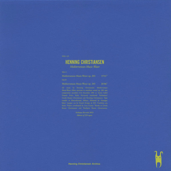 Henning Christiansen : Mediterranean Music-Water (LP, Album)