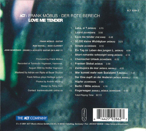 Frank Möbus • Der Rote Bereich : Love Me Tender (CD, Album)