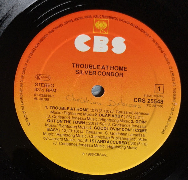 Silver Condor : Trouble At Home (LP)