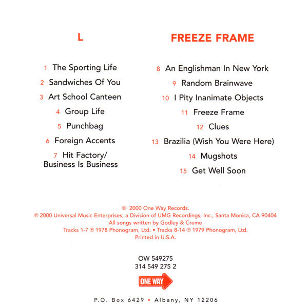 Godley • Creme* : L/Freeze Frame (CD, Comp)