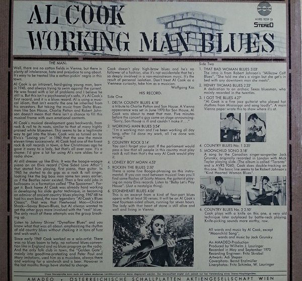 Al Cook (2) : Working Man Blues (LP, Album)