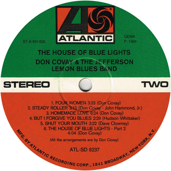 Don Covay And The Jefferson Lemon Blues Band : The House Of Blue Lights (LP, Album)